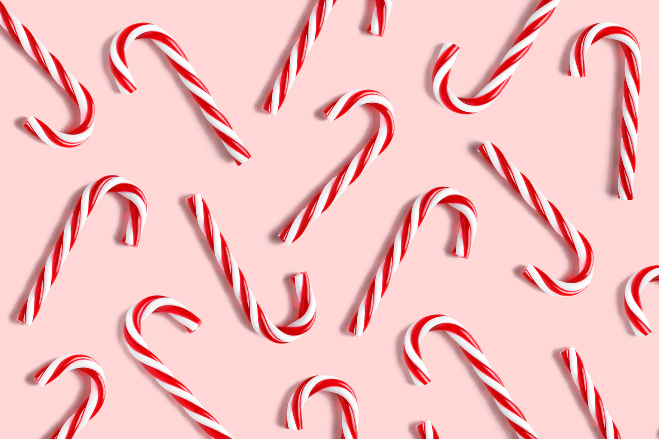 candy canes on a pink background