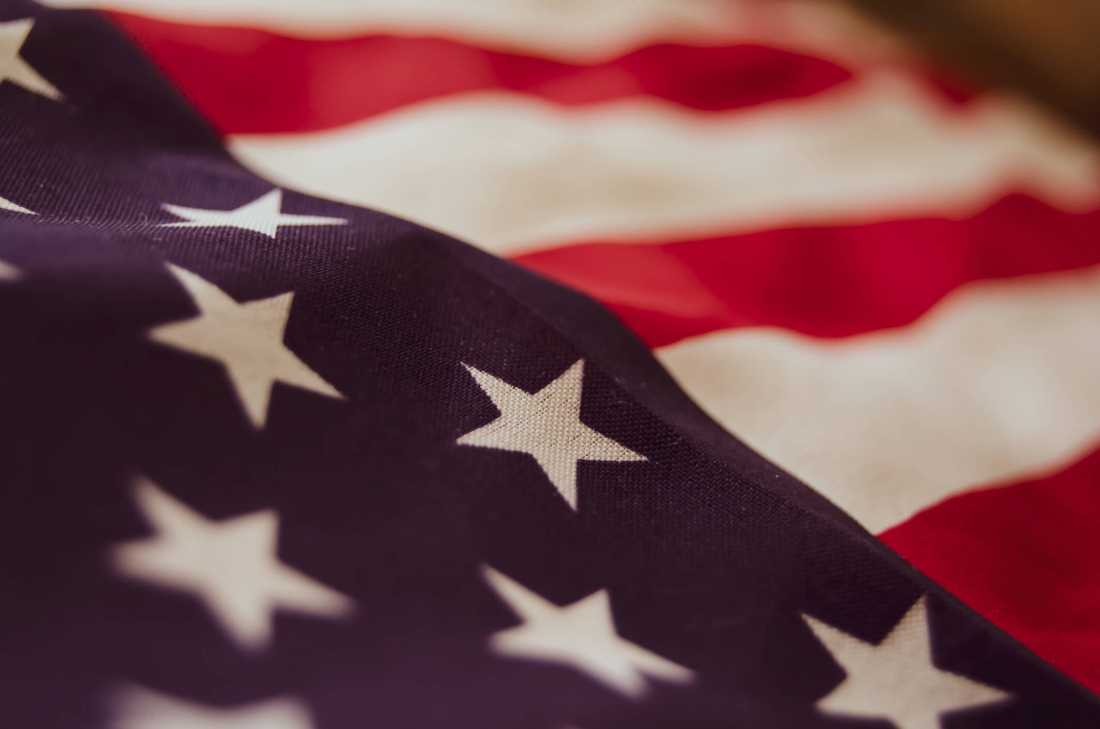 close up of american flag