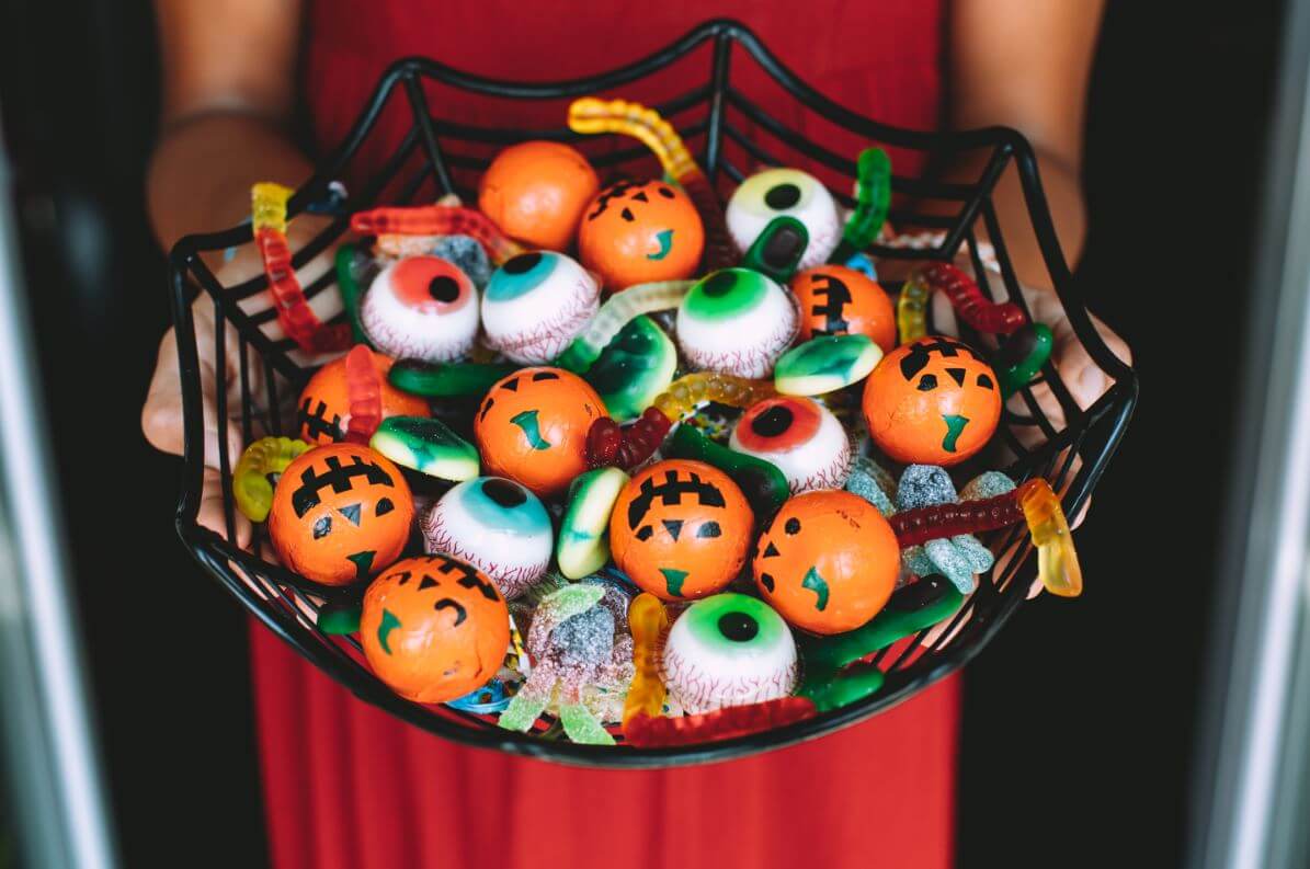 halloween basket full of candy
