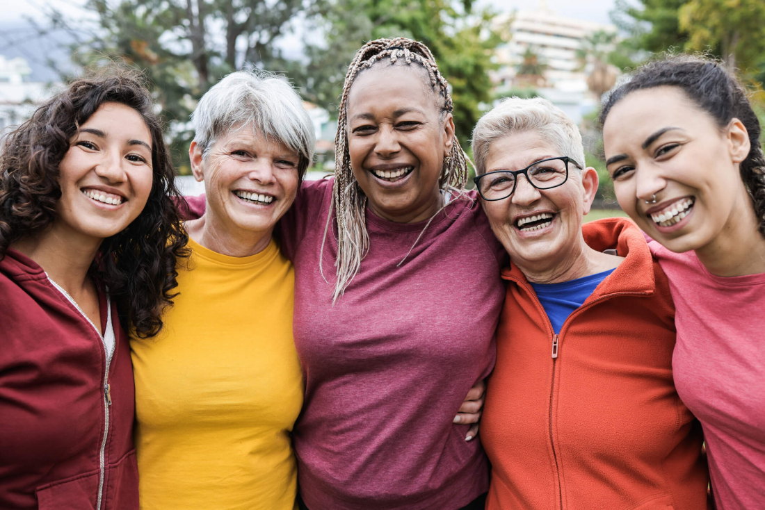 group of smiling women
