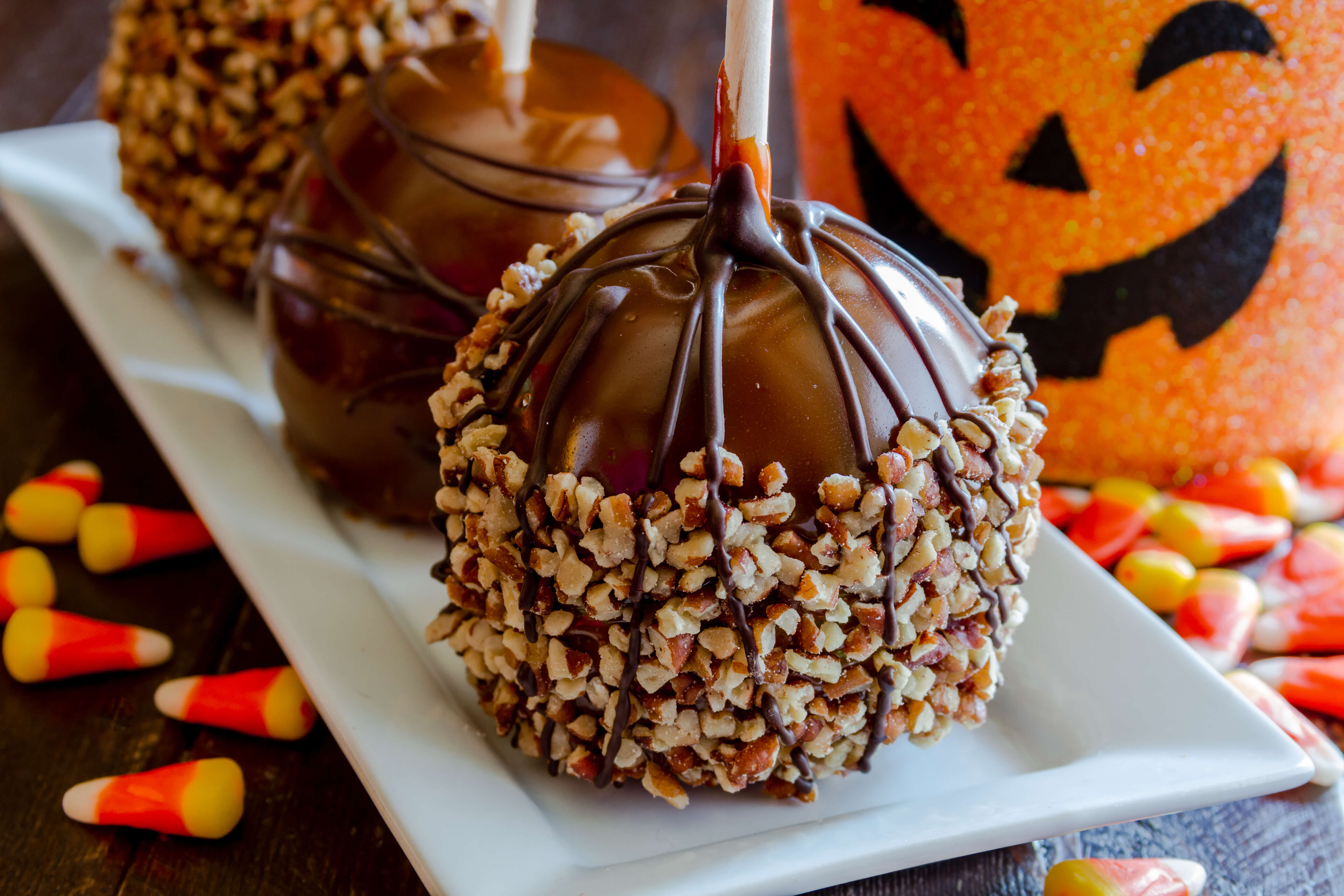 candy apples and candy corn